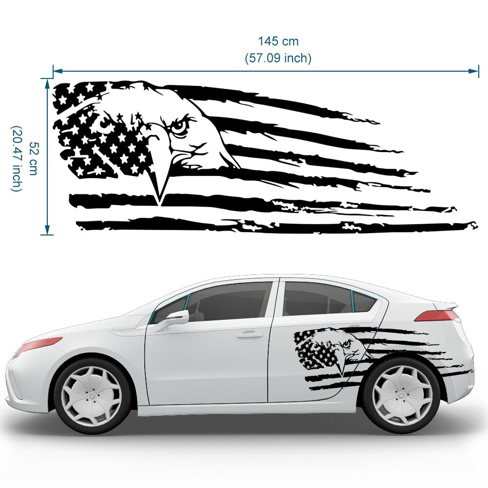 2PCS Decal American for Eagle Car Door Decals US Flag Vinyl Stickers Scratch Hidden
