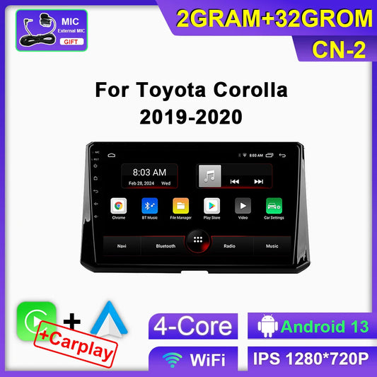 Android Car Stereo Radio for Toyota for Corolla 12 2019-2020 CarPlay GPS Auto Player