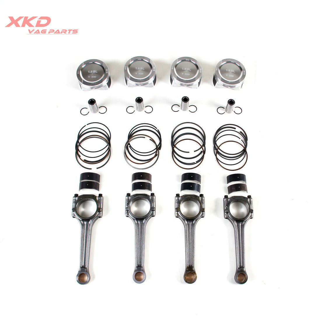 Piston ring assembly and connecting rod bearing kit for Volkswagen Polo 1.6L BCD 06A107065AN