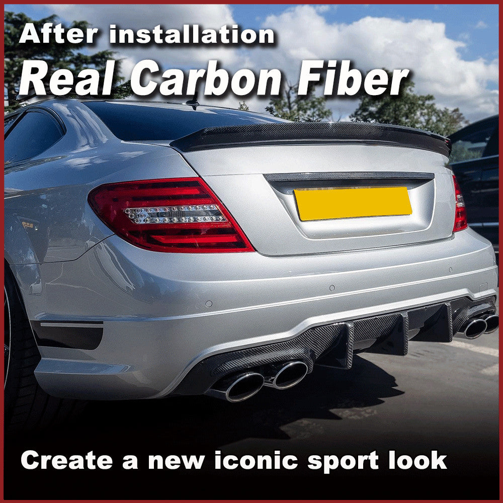 for Benz C204 C200 C350 C63 Coupe 08-14 REAl Carbon Rear Trunk Spoiler Wing Lip