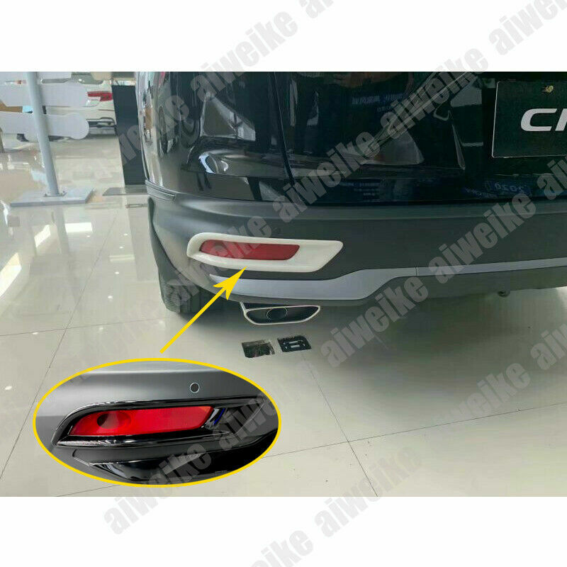 2P Carbon Fiber Rear Fog Light Tail Lamp Cover Trim for Honda CRV CR-V 2020-2022