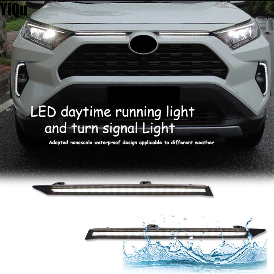 Front LED daytime running lights (DRL) and turn signals are applicable to 2019-2021 for Toyota RAV4.