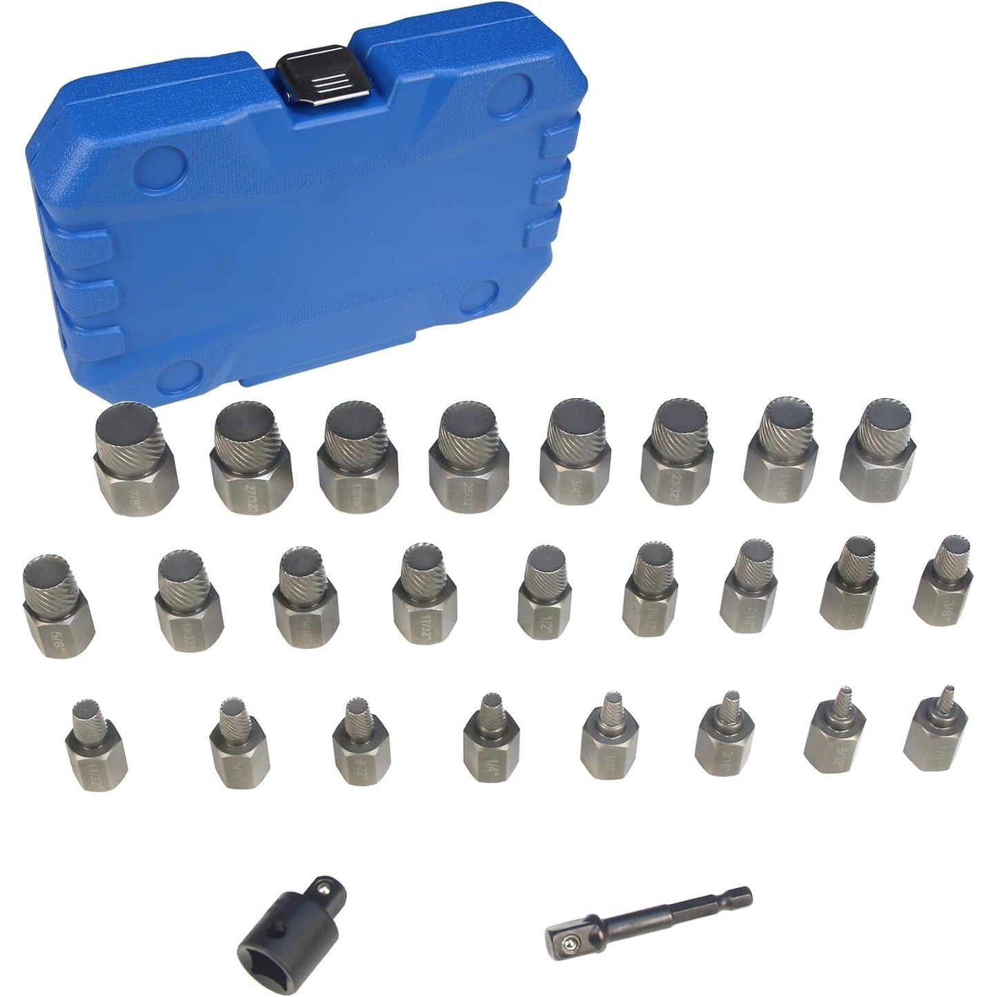 27-piece double-ended screw extractor kit, easy-to-extract bolt remover set,
