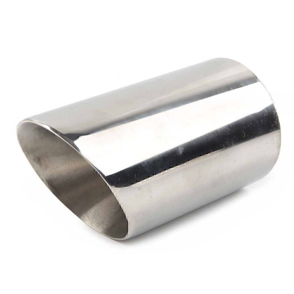 89mm Stainless Steel Car Exhaust Tail Muffler Tip Pipe Round Accessories Silver