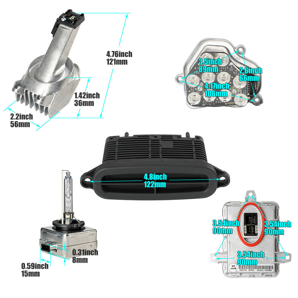 Left-side xenon ballast bulb LED module diode kit for BMW 5 Series 528i 535i 2011-13