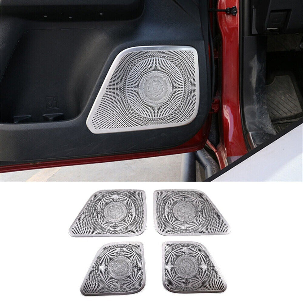 Fit for Toyot@ Tacom@ 2016-22 4Pcs Stainless Steel Silver Door Speaker Net Cover