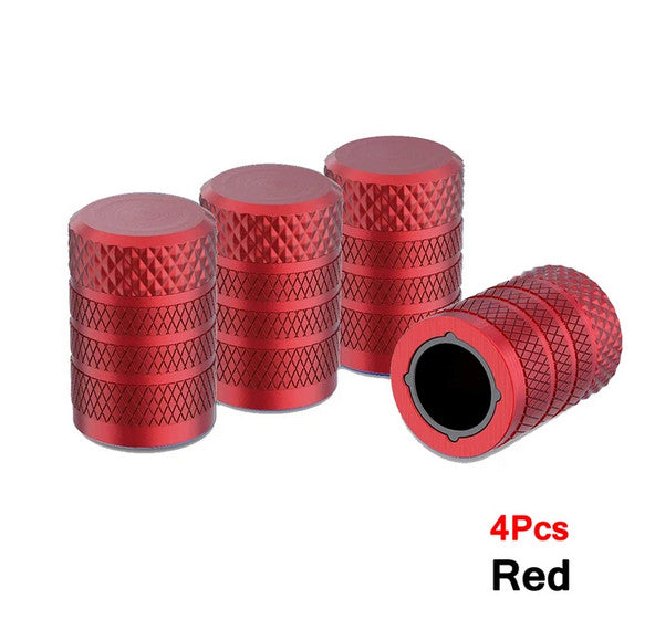 4-piece universal red tire valve cover rod air dust cover for Lexus