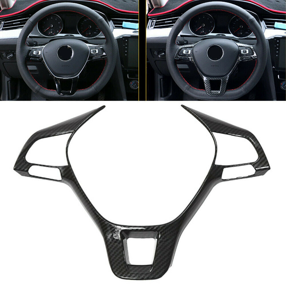 Carbon fiber steering wheel trim button cover for VW for Jetta for VW 2016-2019