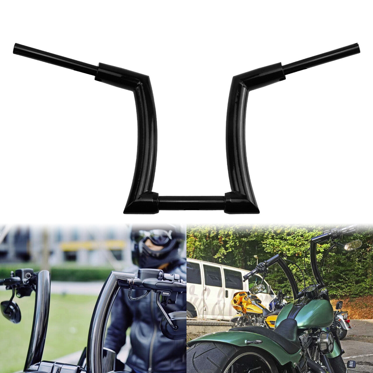 Black 14 Ape Hanger Handlebar 1.25 Rise for Harley Street Electra Glide 00-13