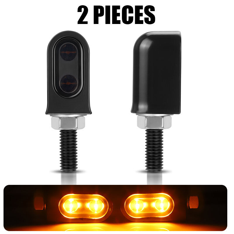 2PC Motorcycle for Mini LED Turn Signal Light Lamp Indicator Blinker Amber Universal