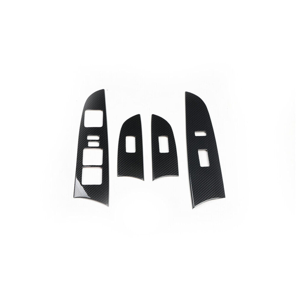 Glass Window Lifting Lock Panel Trim Fit for Lexus IS 06-11 Black Carbon Fiber