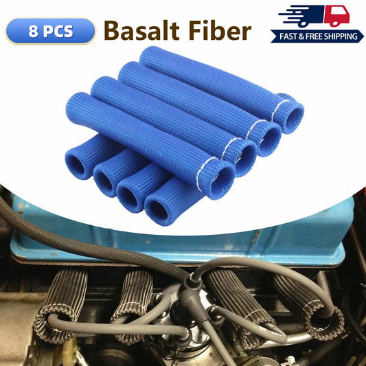 8-Pack Blue 2500¡ã Spark Plug Wire Shoe Heat Insulation Protection Cover SBC BBC