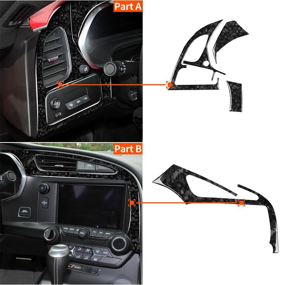 Air Vent Outlet Panel Trim for Chevrolet for Corvette C7 2014-19 Forged Carbon Fiber