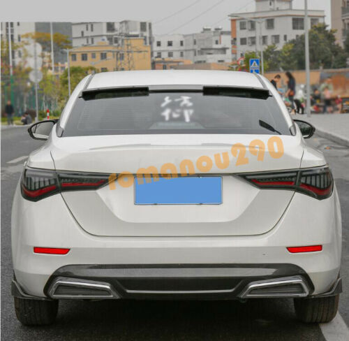 for Nissan Sentra 2020-23 Carbon Fiber Rear Roof Spoiler Tail Lip Wing Bar Trim
