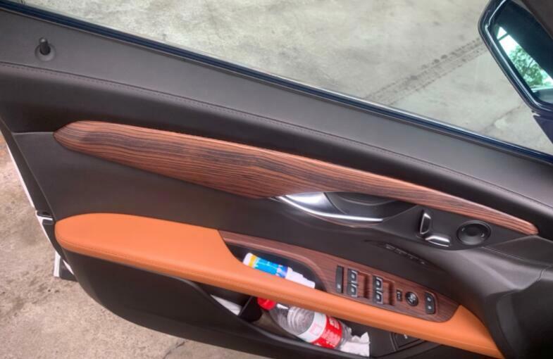 for Cadillac CT6 16-20 Peach Wood Grain Interior Door Panel Strip Cover Trim 4p