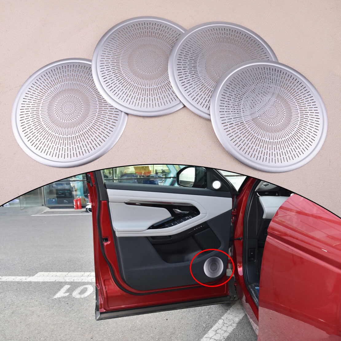 Decor 4pcs Door Speaker Cover Trim Fit for Land Rover for Range Rover Evoque 19 2020
