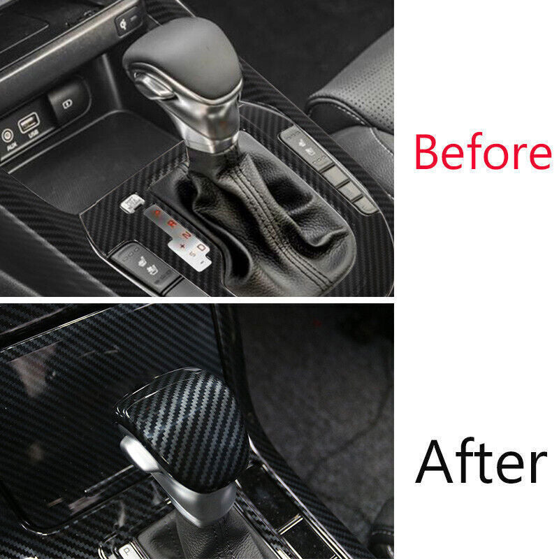 Inner Gear Shift Knob Head Cover Trim 1X for Kia K3 Forte 2019-2022 Carbon Fiber
