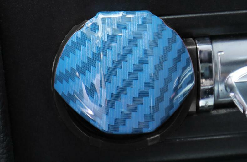 for Ford for Mustang 2015-2022 ABS Blue Carbon Fiber One-Click Startup Switch Cover