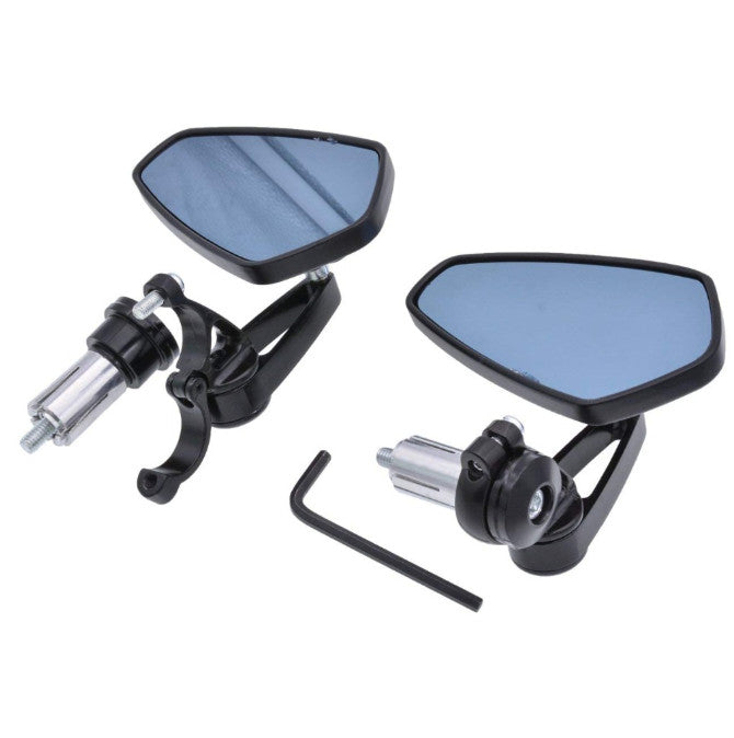 1 Pair 7/822mm Motorcycle Rear View Black Handle Bar End Side Rearview Mirrors