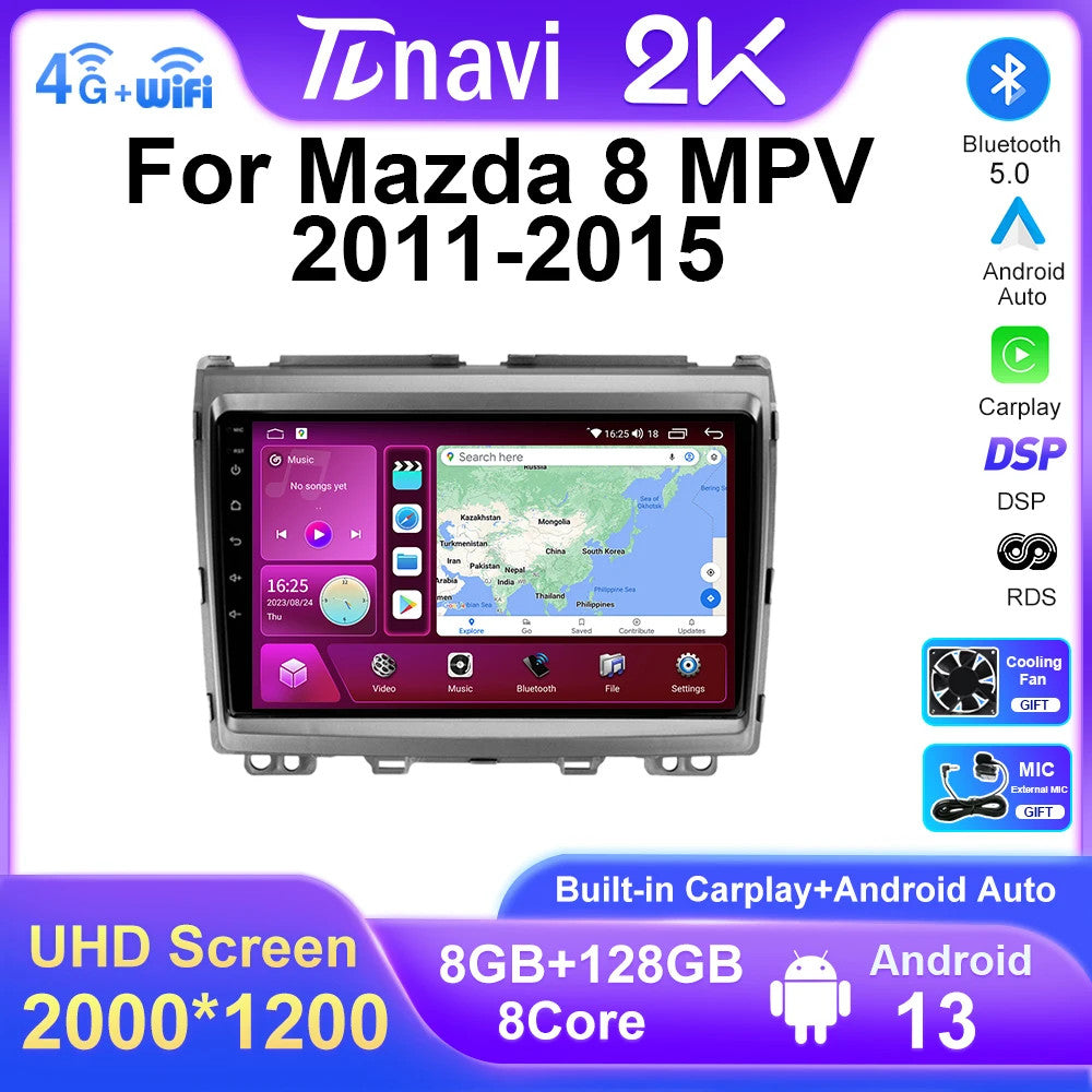 for Mazda 8 MPV LY 2011-2015 Android CarPlay Car Radio GPS Multimedia Player 4G