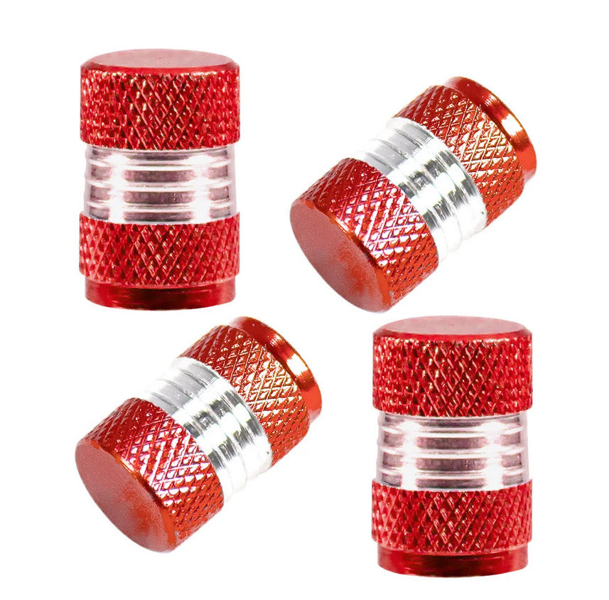 4-piece car tire valve cover rod air dust cover black with red skull for Cadillac