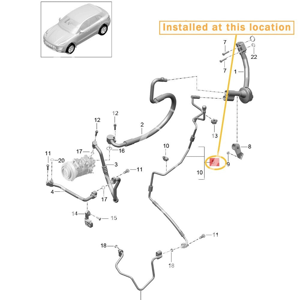 Equipment Manufacturer  95B260710F- for Porsche for Panamera Macan Air Conditioning Hose Wiring