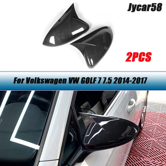 for VW for Golf 7 MK7 7.5 Side RearView Mirror Cover Caps Mirror Case Cover Carbon