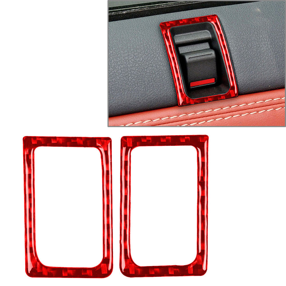 2pcs Interior Door Lock Pins Frame Cover Trim Fit for Nissan GTR R35 2008-2020 Red