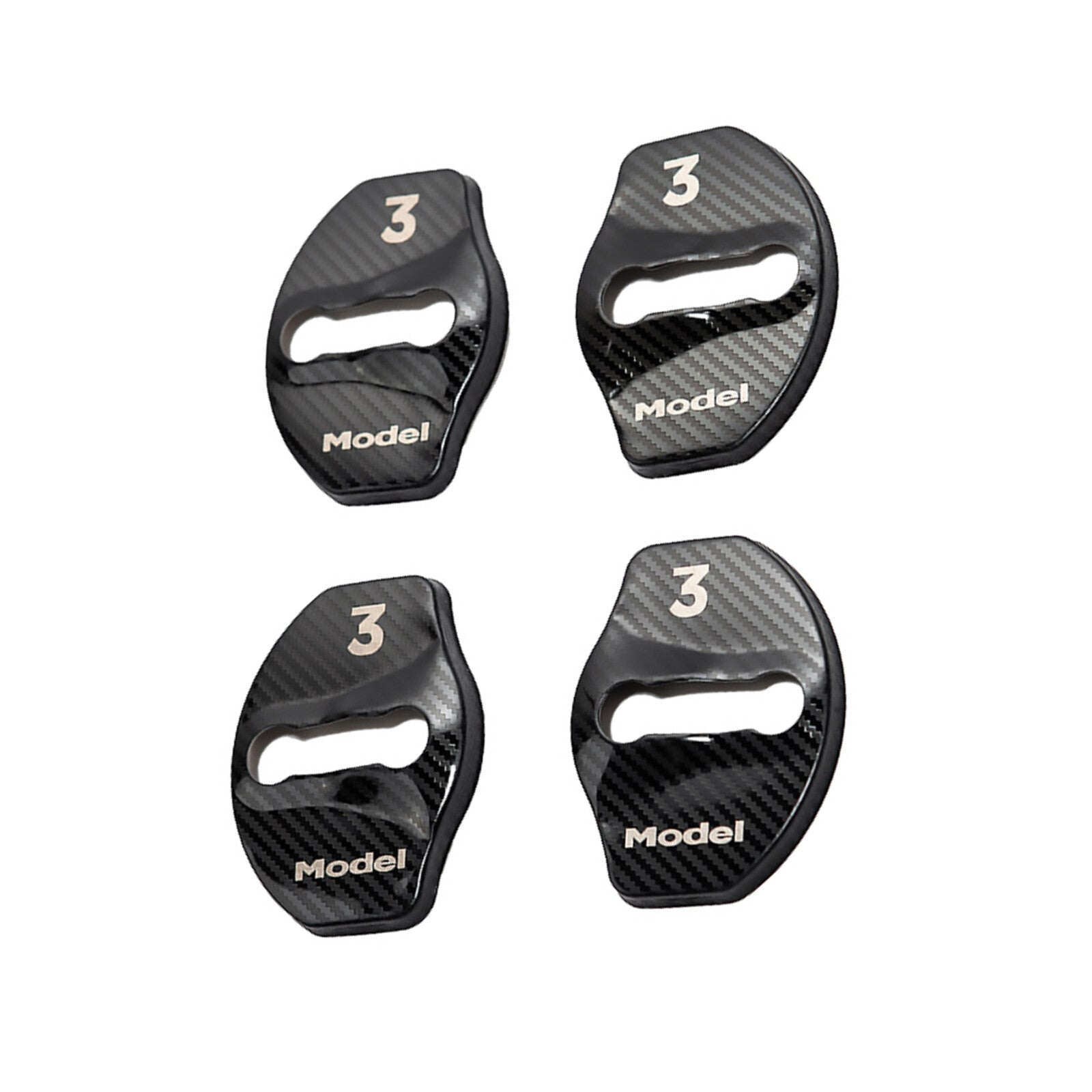 4 Pcs Stainless Steel Door Lock Cover Case Car Components for Tesla Model 3