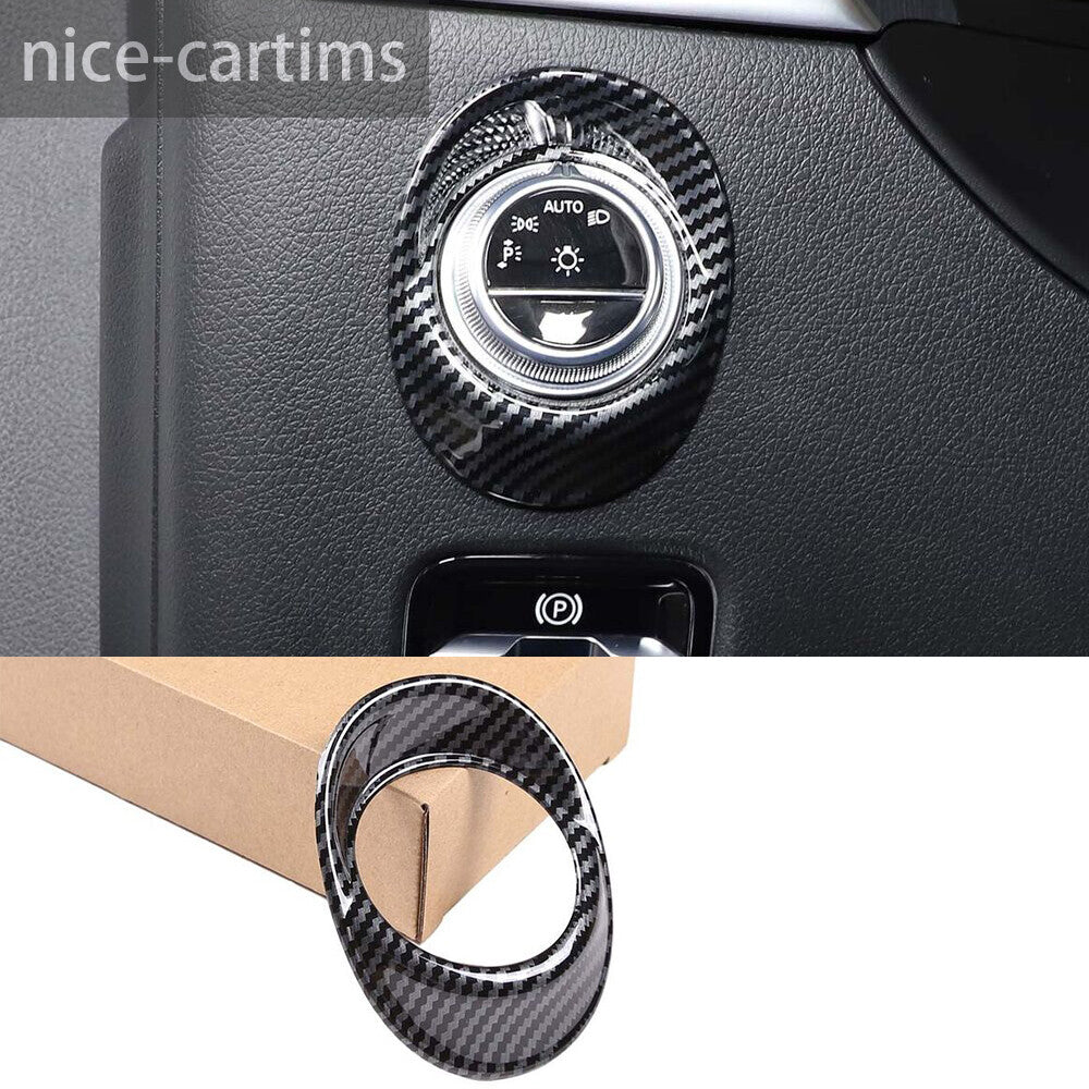 for Benz C Class W206 2022+ Headlight Switch Button Panel Cover ABS Carbon Fiber