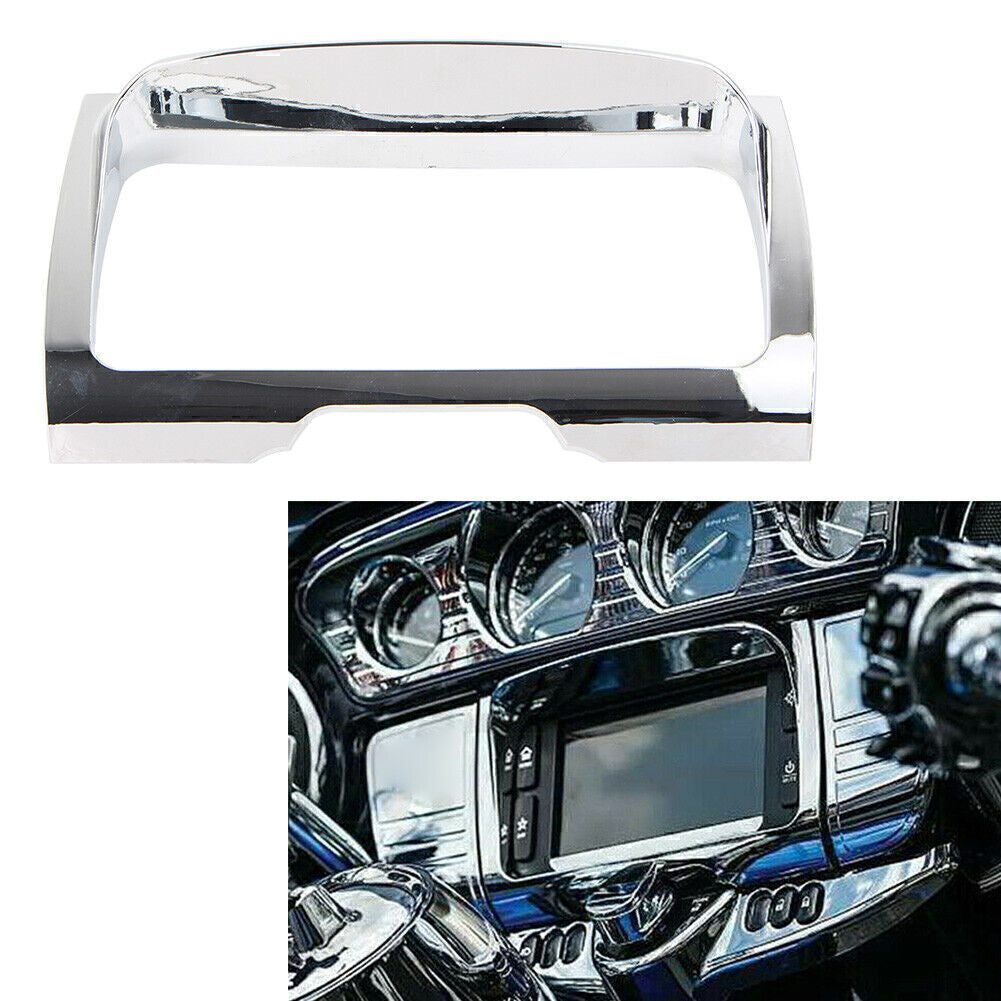 Vivid Radio Trim Bezel Center Stereo Accent Decorative Frame Fit for Harley Chrome