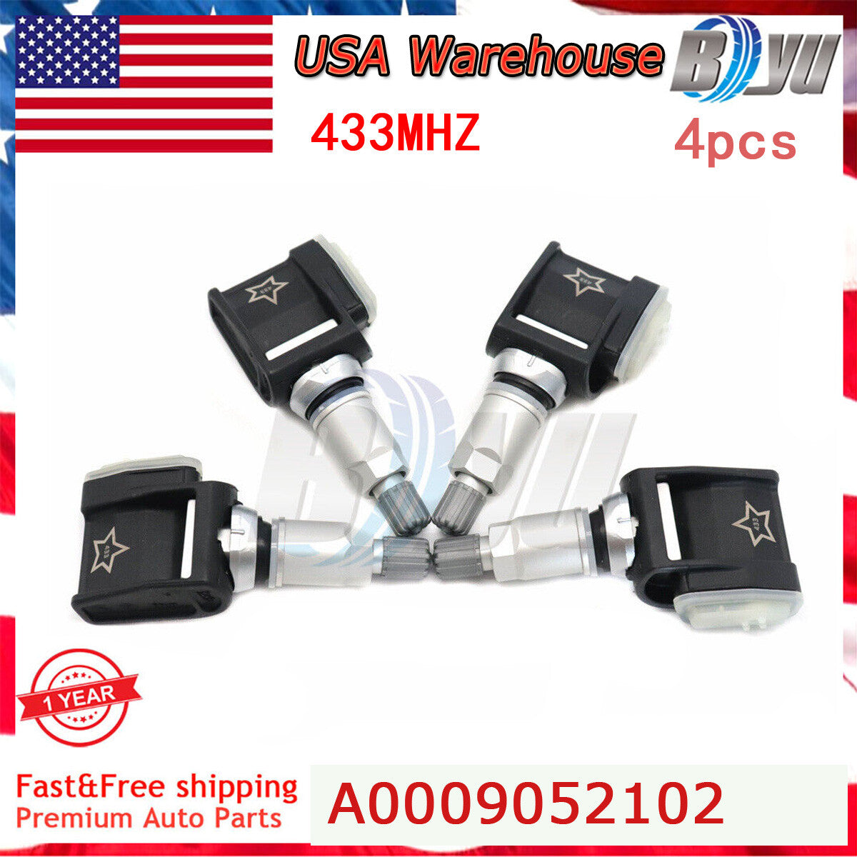 4X Tire Pressure Sensor A0009052102 433MHz for Mercedes-Benz E-Class W213 CLS