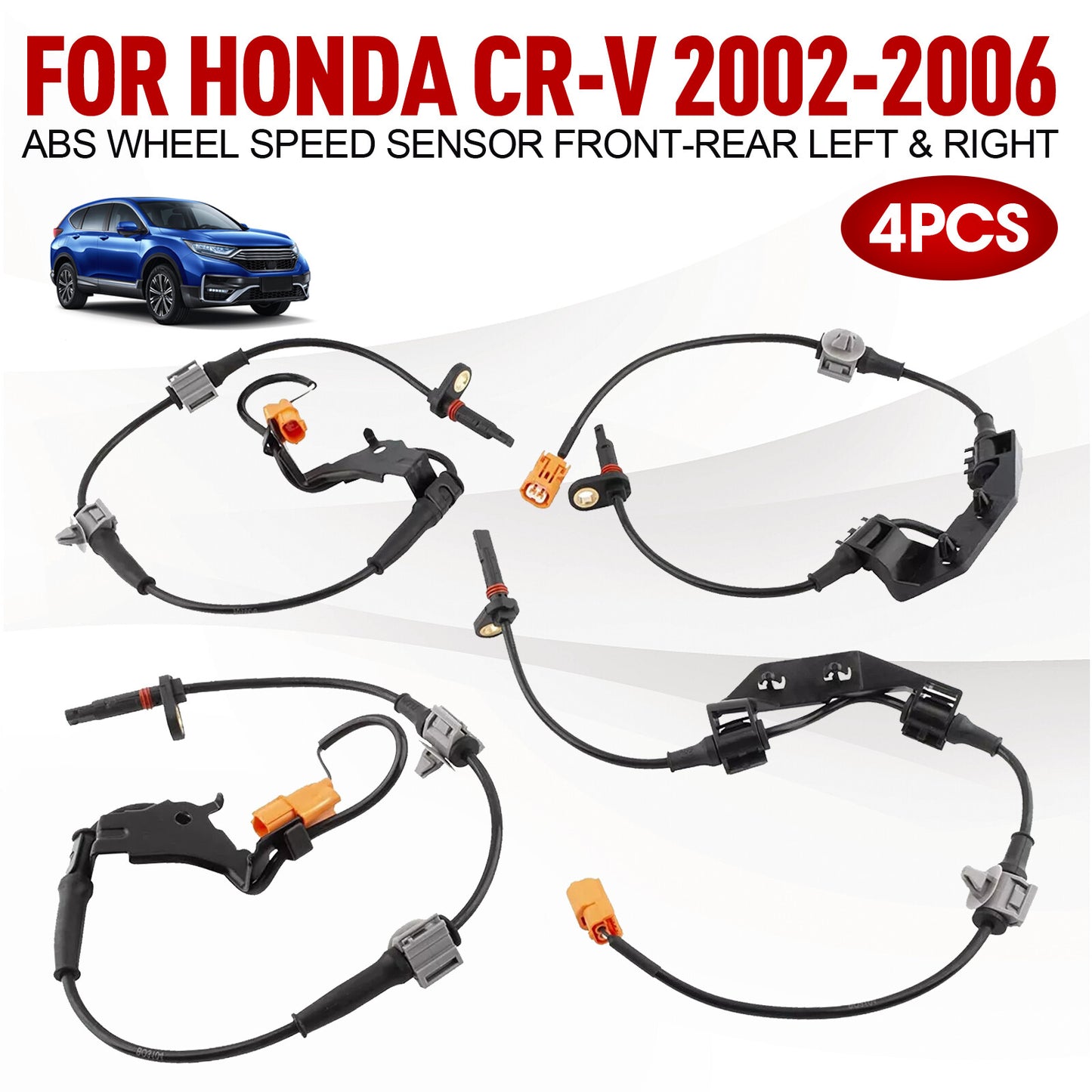 4pcs fit for Honda CR-V 2002-2006 Front Rear Left Right ABS Wheel Speed Sensor