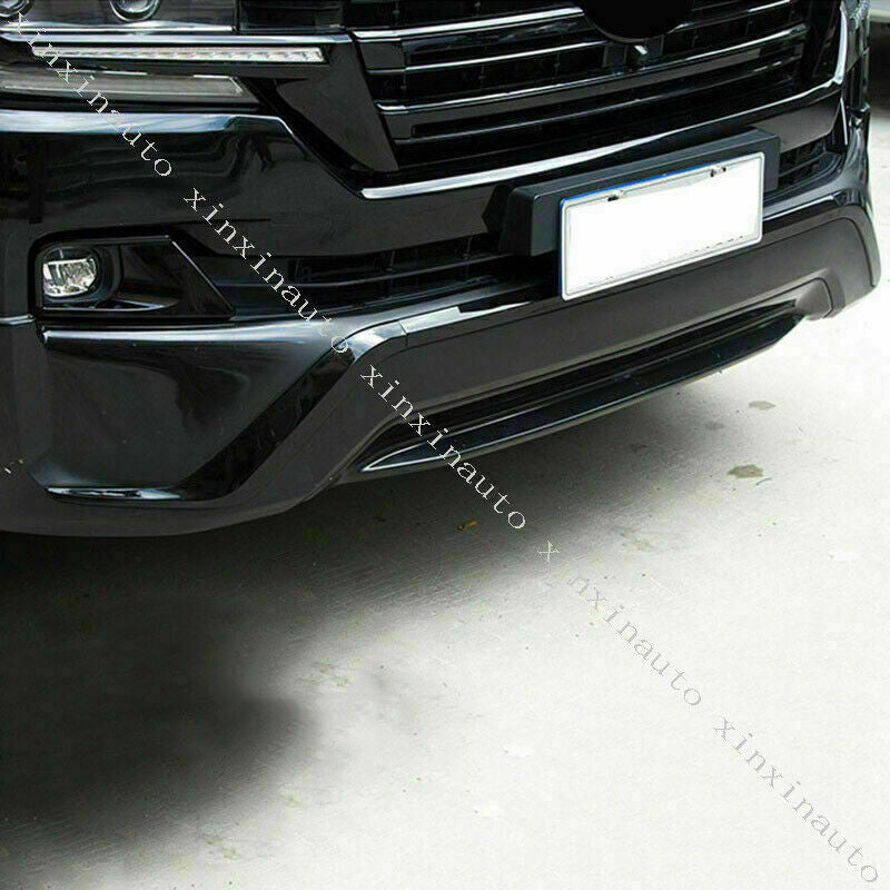for Toyota for Land Cruiser 2016-2021 Black Front bumper lip Grille trim Decor cover