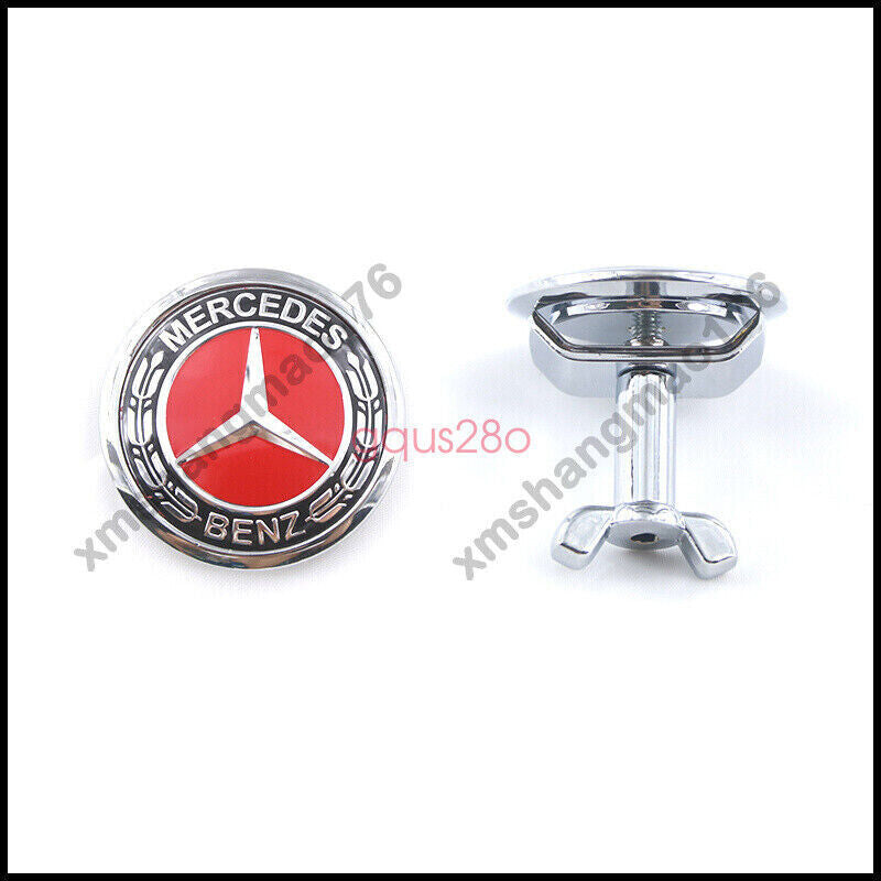 Red classic front grille badge for Mercedes -AMG W204 W221 W220 W211 W222