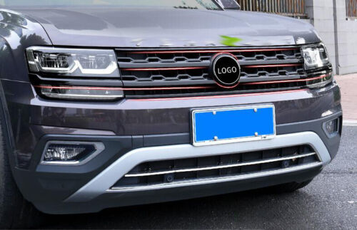 Black Strip Trim Grille Grill Front Center Mesh for Volkswagen Atlas 2018-2021