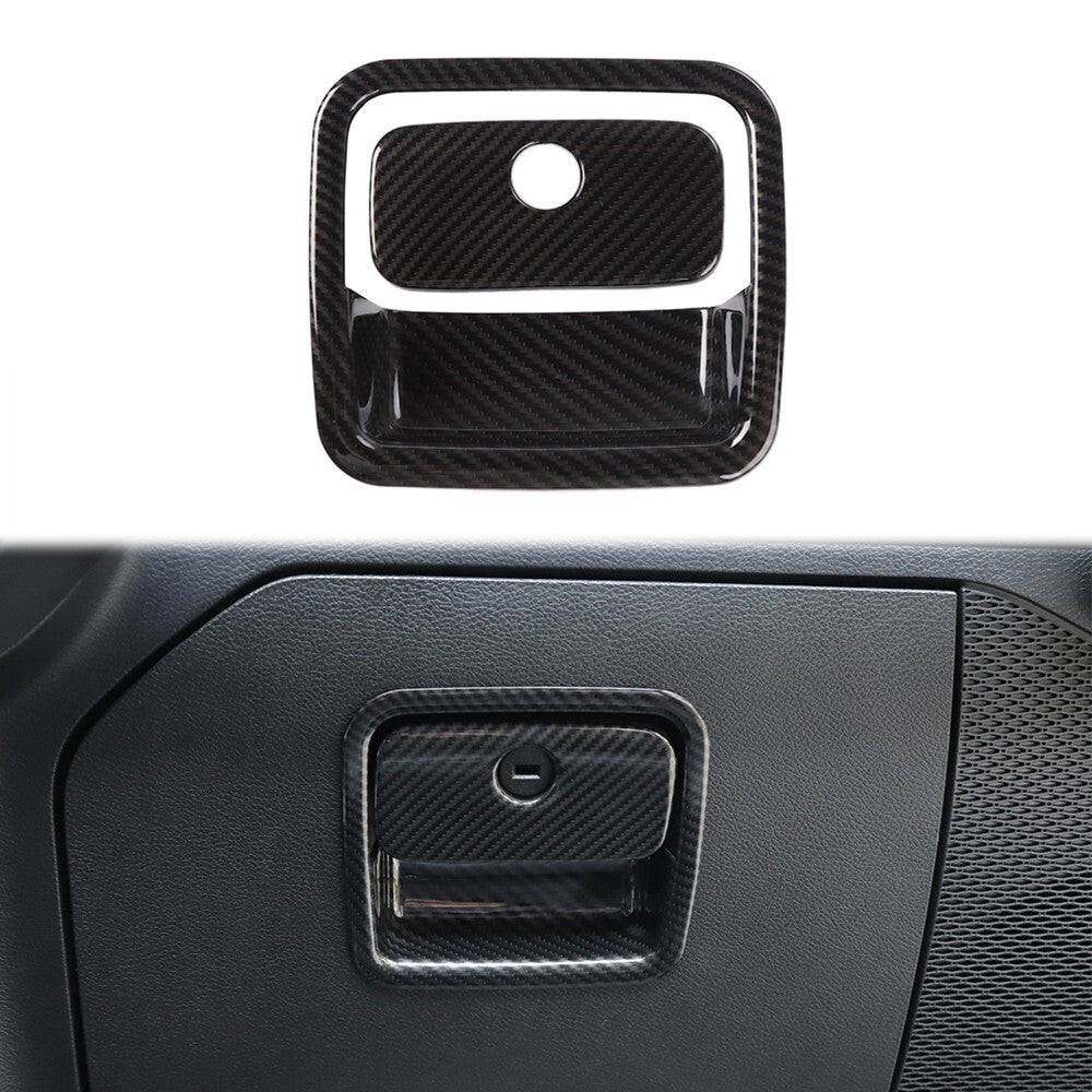 Carbon Car for Co -pilot Storage Box Handle Cover Trim for Jeep for Wrangler JL 2018-2023
