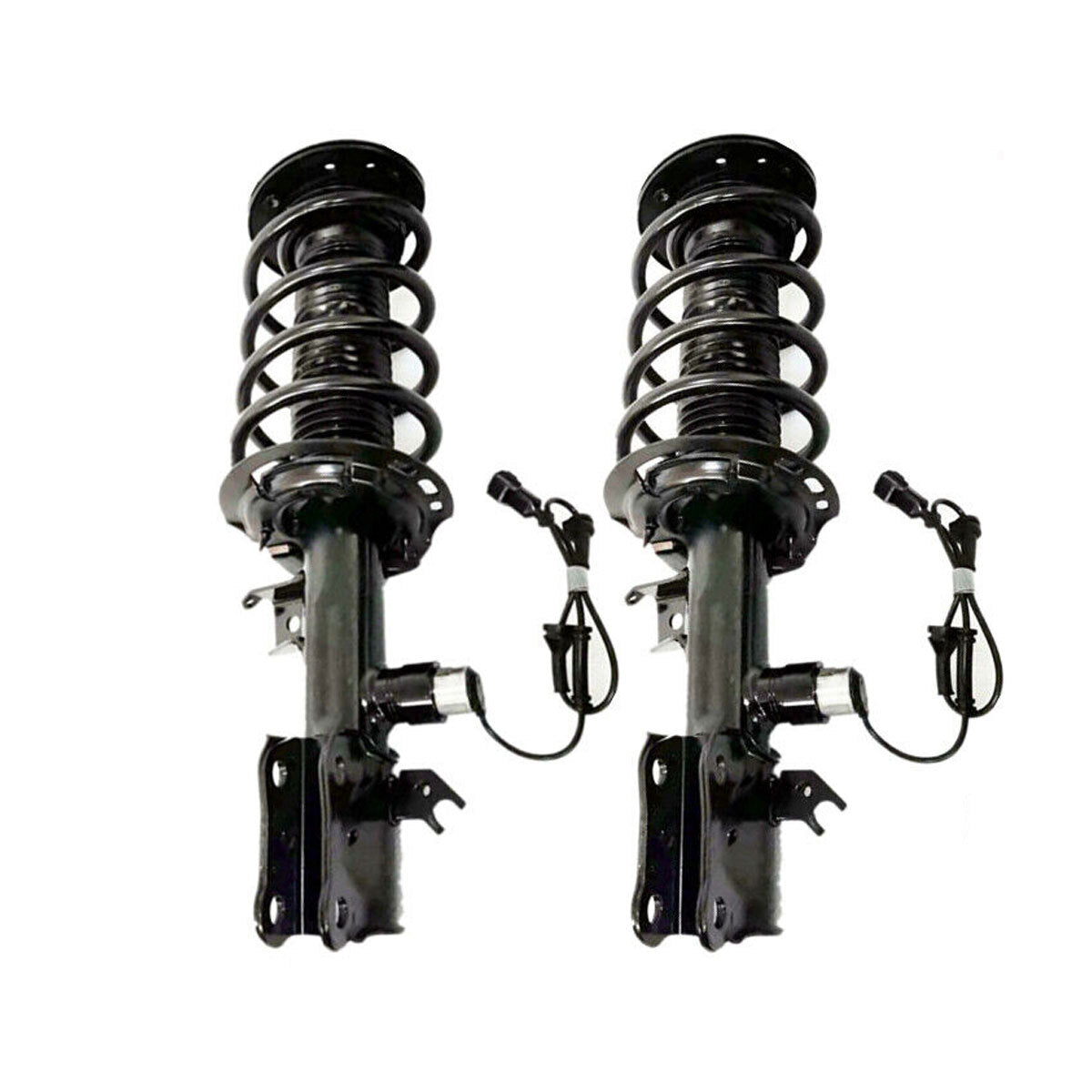 A pair of front shock absorber coil spring struts with electric adjustment for Lincoln 2017 - 2020.