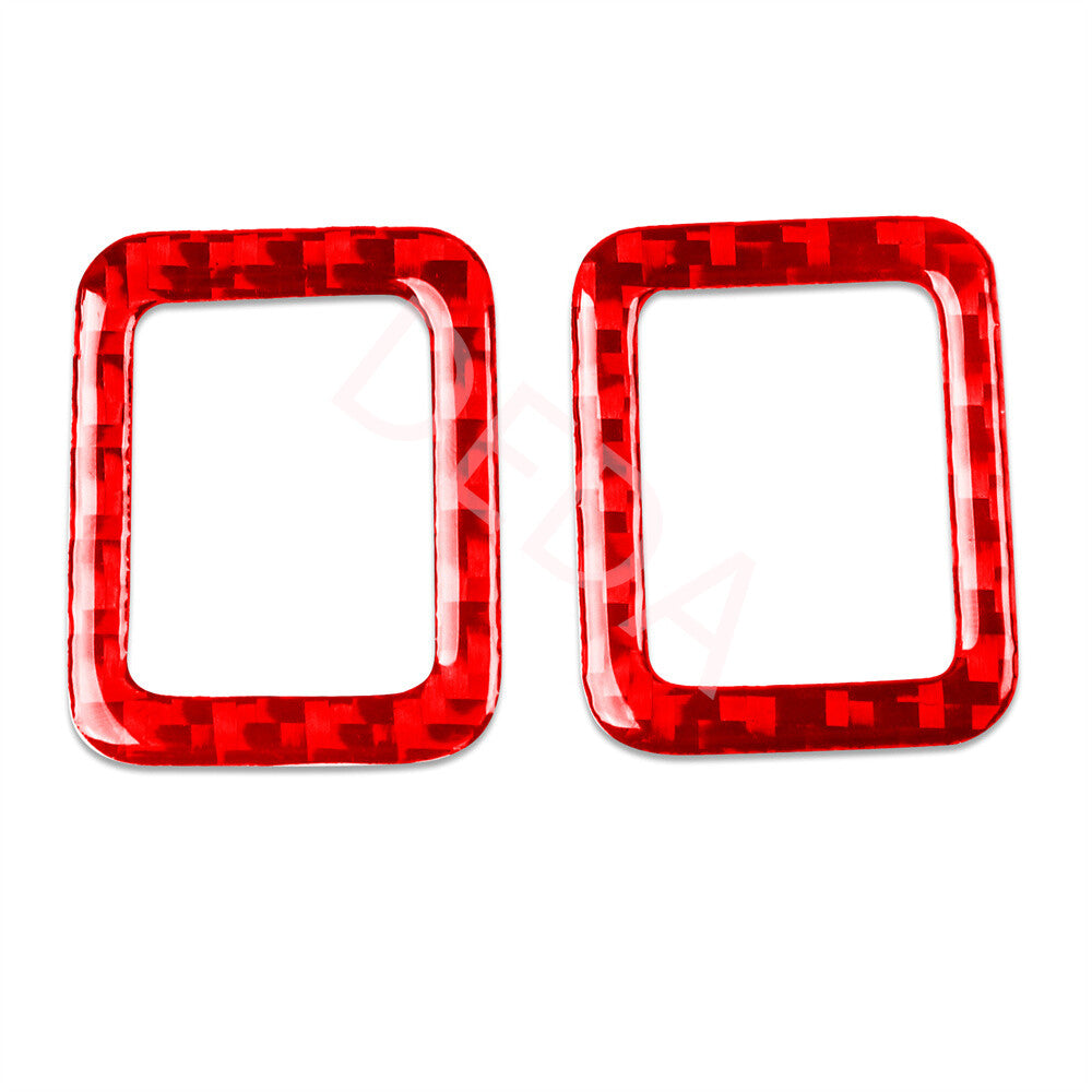 Red Carbon Fiber Door Lock Button Cover for Land Rover Discovery Sport 2015-2019