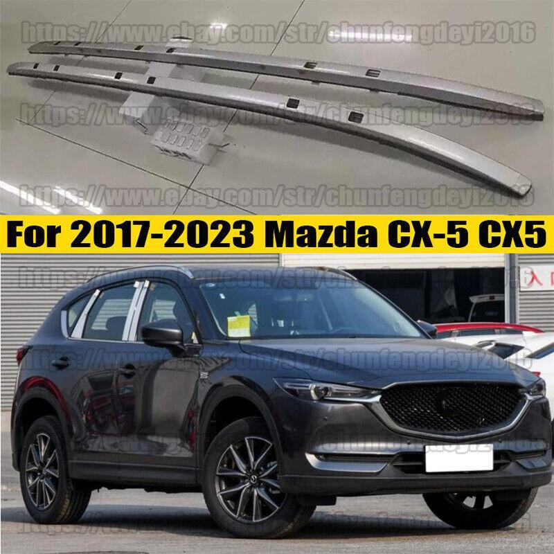 for Mazda CX-5 CX5 2017-2023 Aluminum Silver Top Roof Rack Side Rails Bar 2pcs