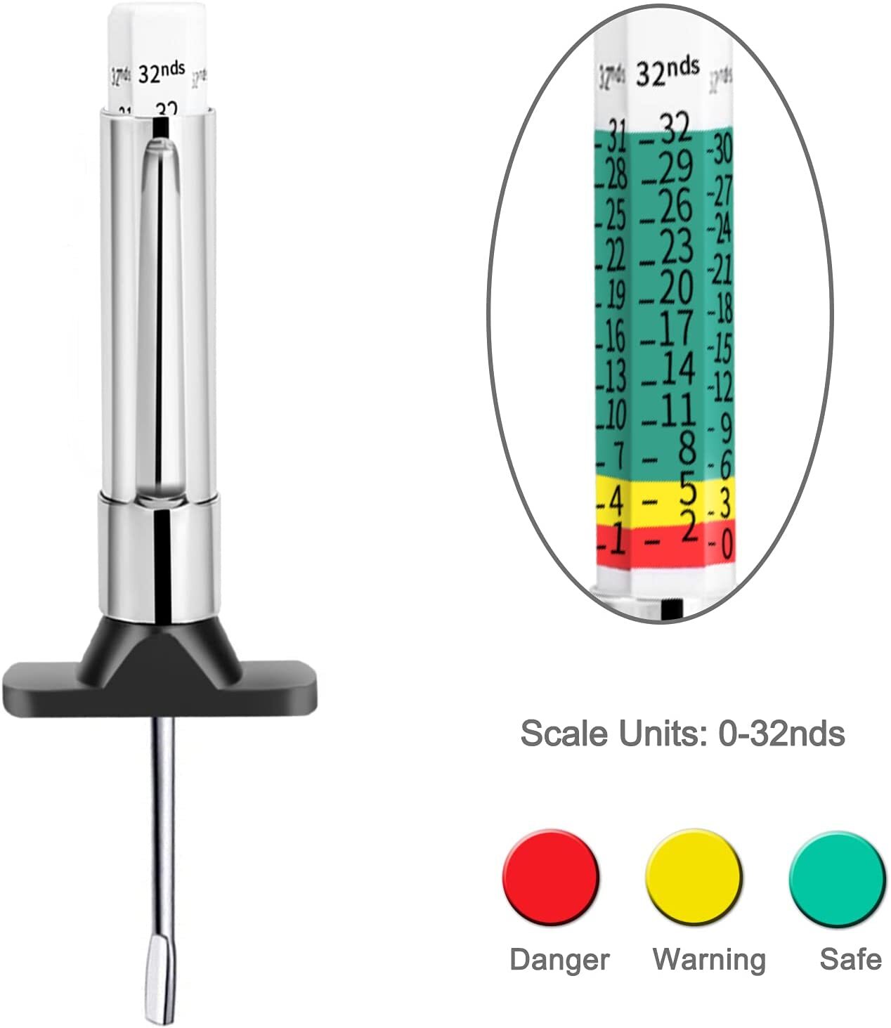 10pcs Color Coded Tire Tread Depth Gauge Car Automotive Measurement Tool