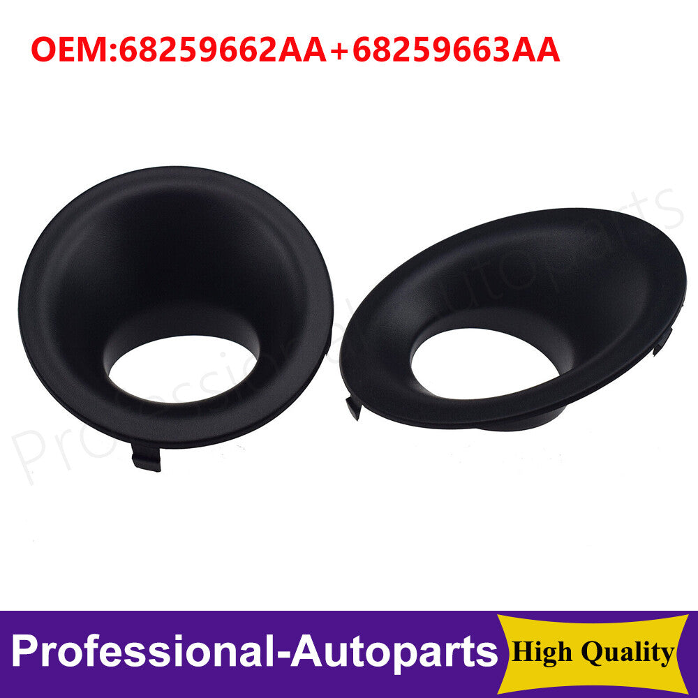 One pair of front left and right fog light trim covers for 2015-2018 for Dodge for Challenger models.