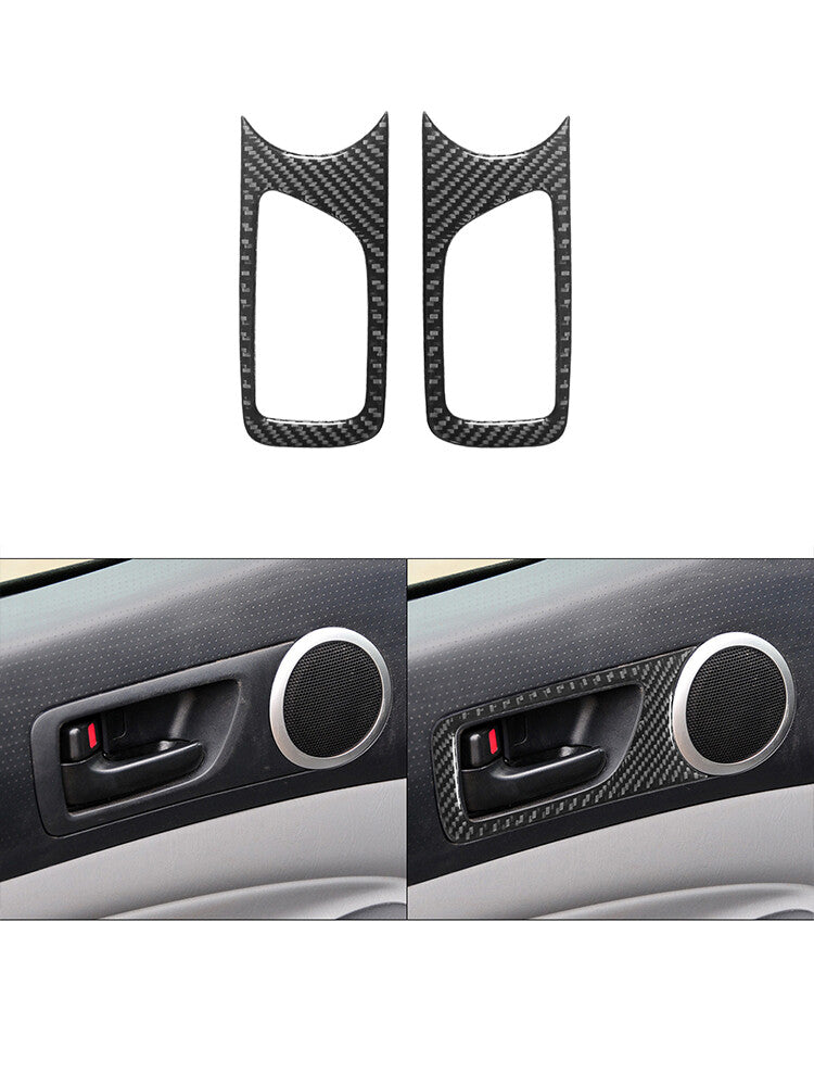 for Toyota Tacoma 2012-2015 2X Front Door Handle Trim Cover Decor Carbon Fiber