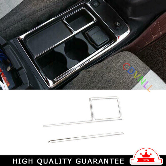 Console Storage Box Cover Trim 2X Fit for Honda CRV CR-V 2012-2016 Chrome Steel