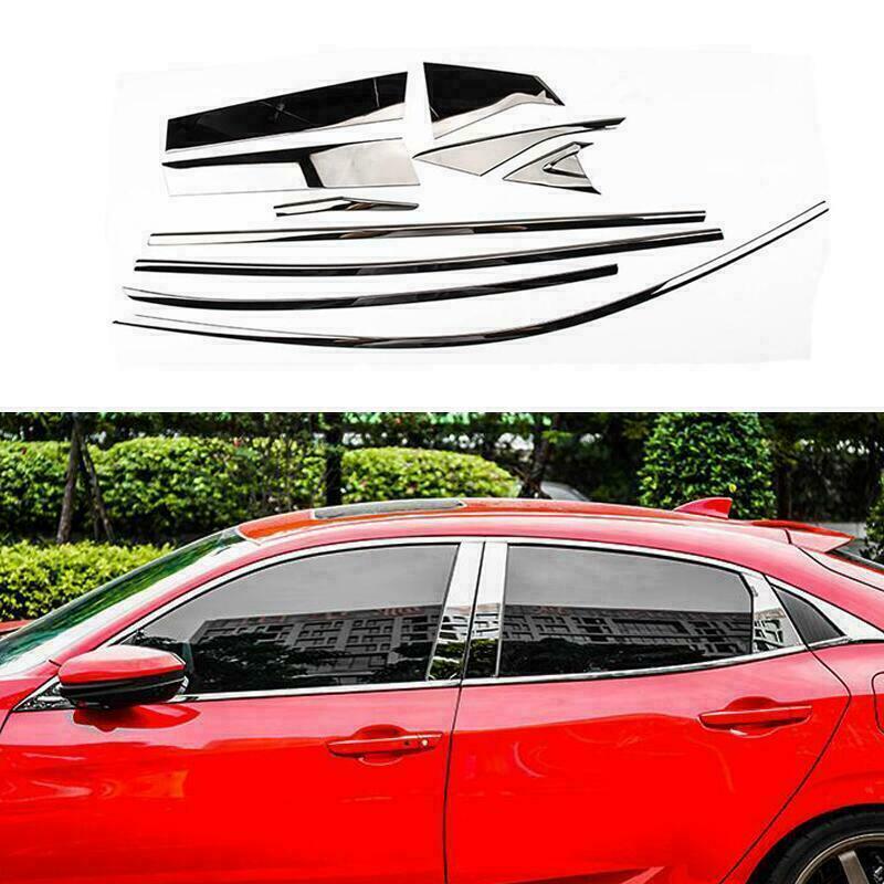 for Honda for Civic 2016-2021 Gloss Black Window Frame Molding Strips Cover Trim 20X