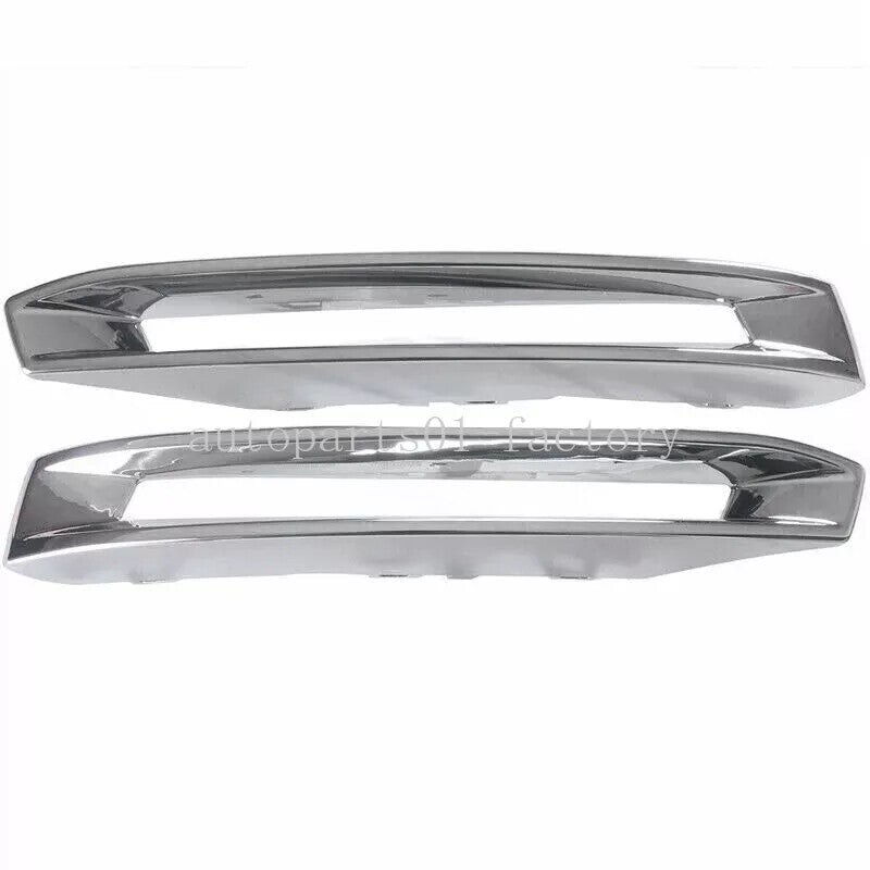 1Pair LR Front Fog Light Cover Chrome Trim for Mercedes-Benz X166 GL 2013-2016
