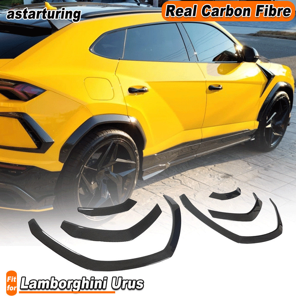 Fit for Lamborghini Urus 6PCS Real Carbon Wheel Eyebrow Arch Trim Fender Flare