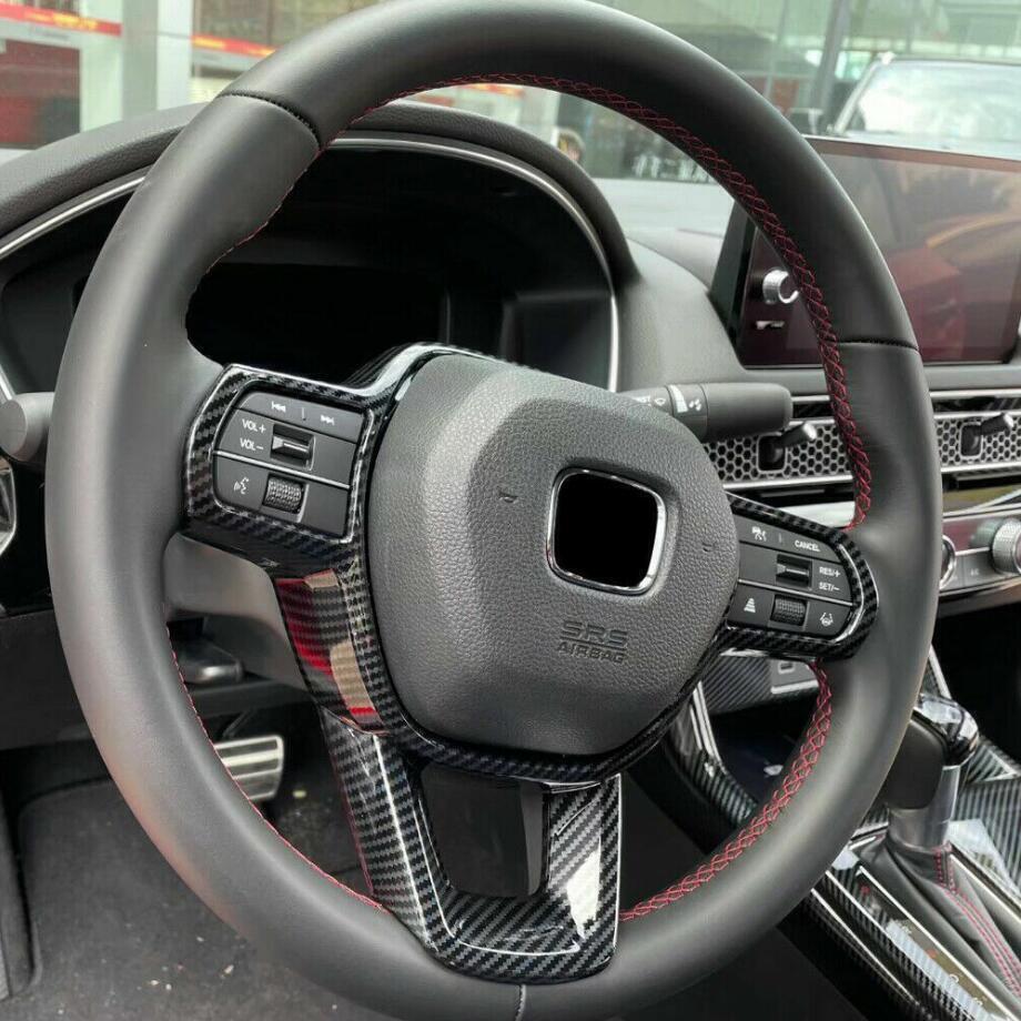 Carbon ABS Car Steering Wheel Frame Cover Trim Decor 2023-2024 for Honda CR-V