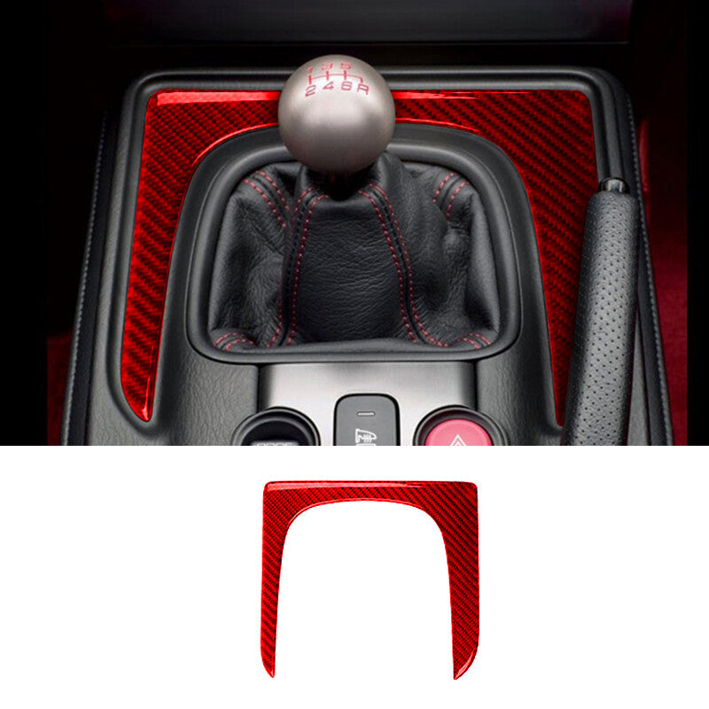 Red Carbon Fiber Interior Gear Outsourcing Cover Trim for Honda S2000 2004-2009