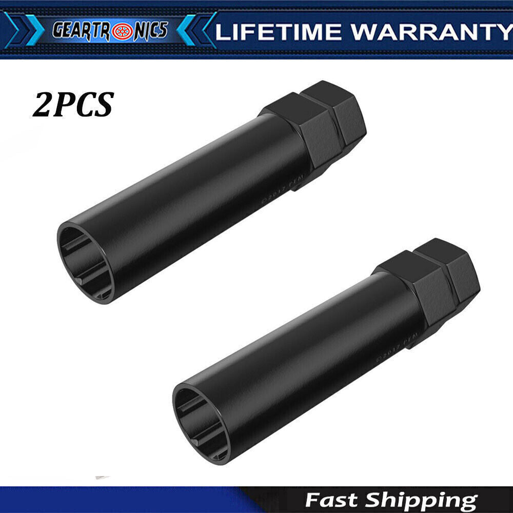 (2) Black Socket Key Tool for 7 spline Lug Nuts | 19mm, 3/4, 21mm, 13/16 Hex